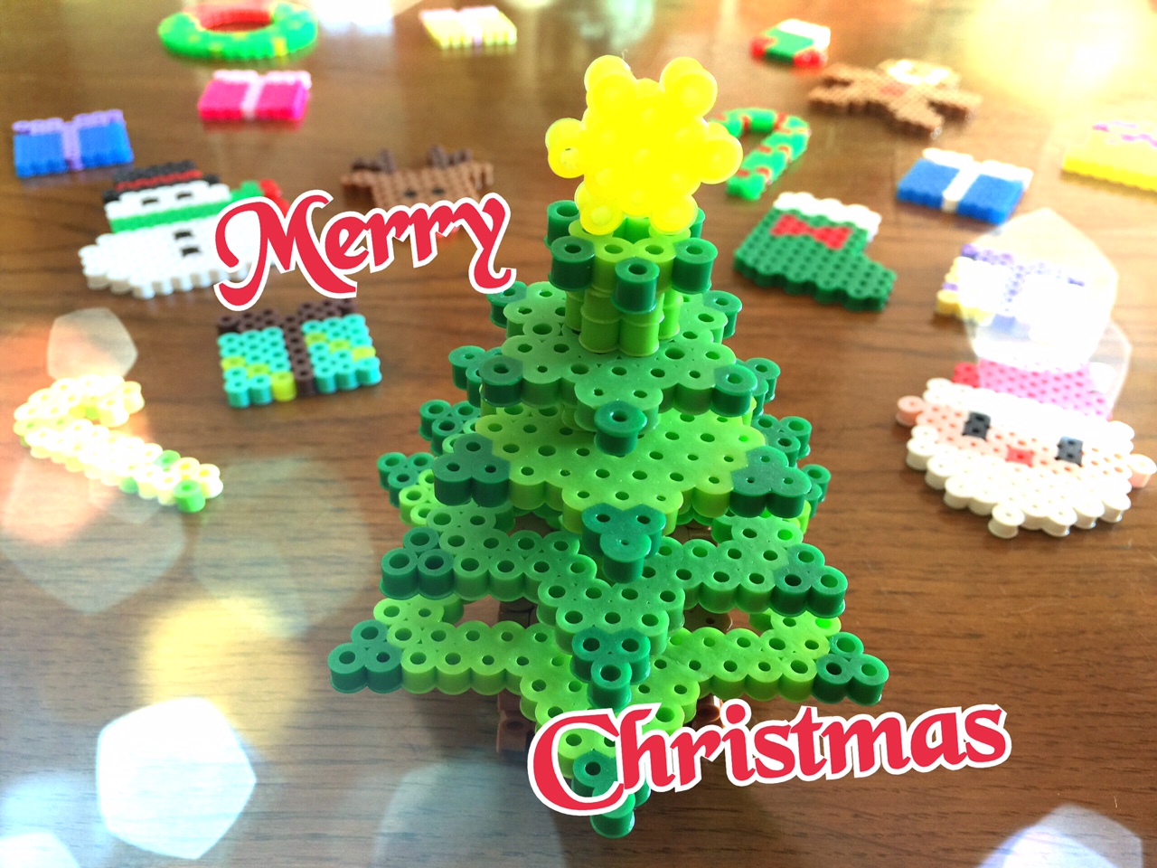 アイロンビーズのクリスマスツリー立体型の作り方と組み立て方とアレンジ法 のんびりスローな毎日を